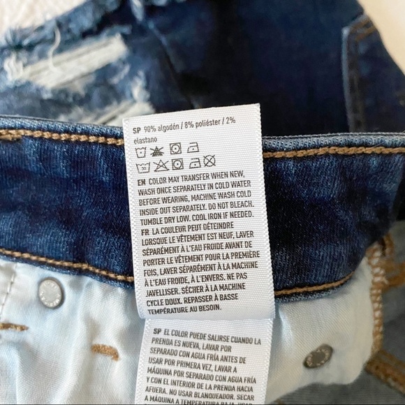 American Eagle Hi Rise Shortie Distressed Shorts - Picture 6 of 12